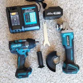 Komplekt: Akunurklihvija, Akupoldikeeraja 1000nm, laadija ja 6ah aku