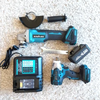 Komplekt: Akunurklihvija, akumutrikeeraja, laadija ja 6ah aku