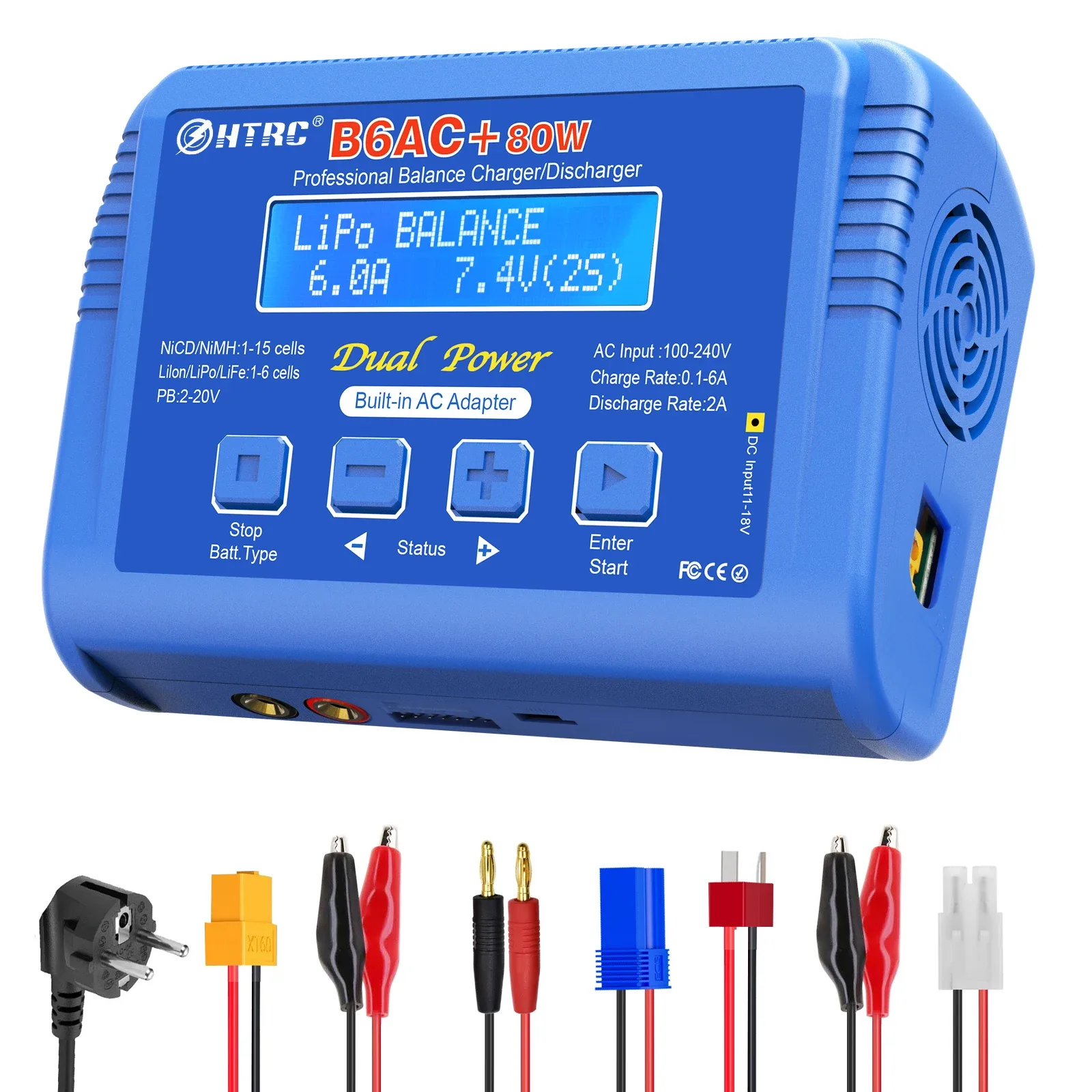 🔋 Professionaalne balansiiriga akulaadija-tühjendaja, mis sobib LiPo, Li-ion, LiFe, NiCd, NiMH ja Pb akudele. Sisseehitatud vahelduvvoolu adapter (Dual Power) v